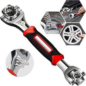 Llave Multifuncional 52 en 1, Llave Universal con Cabezal Giratorio de 360 Grados, Adecuada para Reparación de Automóviles en el Hogar