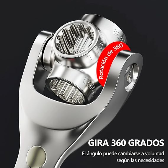 Llave Multifuncional 52 en 1, Llave Universal con Cabezal Giratorio de 360 Grados, Adecuada para Reparación de Automóviles en el Hogar