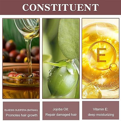 Aceite de batana para el crecimiento del cabello, aceite natural puro para el cabello , anti pérdida de cabello, evita que el cabello elimine las puntas abiertas para hombres y mujeres, 4.05 onzas líquidas