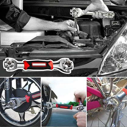 Llave Multifuncional 52 en 1, Llave Universal con Cabezal Giratorio de 360 Grados, Adecuada para Reparación de Automóviles en el Hogar
