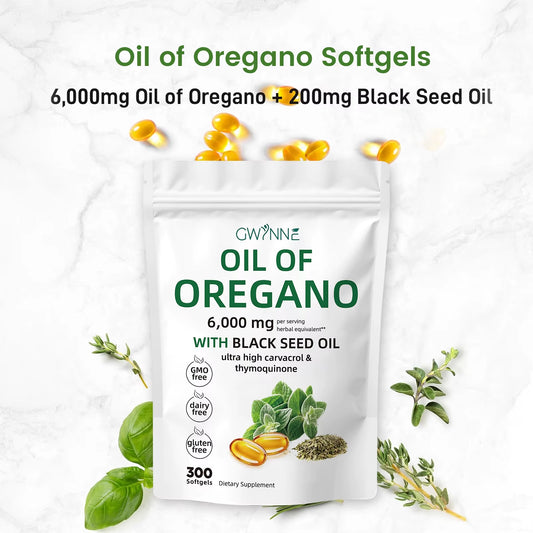 Soft Capsules Oregano Oil 6000Mg + Cimicifuga Racemosa 200Mg Extract 20:1 Concentrated Seasonal Immune Support 120 Capsules