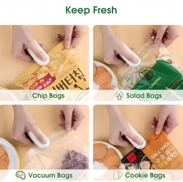 FreshGuard Pocket™:🥨 ¡No más papitas húmedas ni galletas blandas! Conserva todo con un solo clic