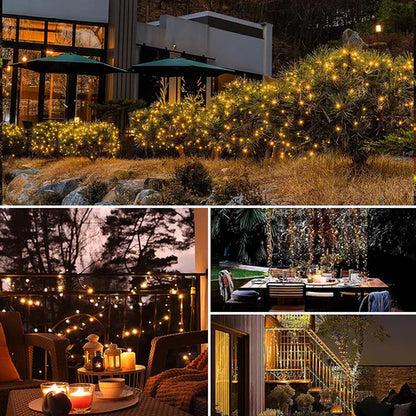 LUCES NAVIDEÑAS CON PANEL SOLAR I 25 METROS 300 LED