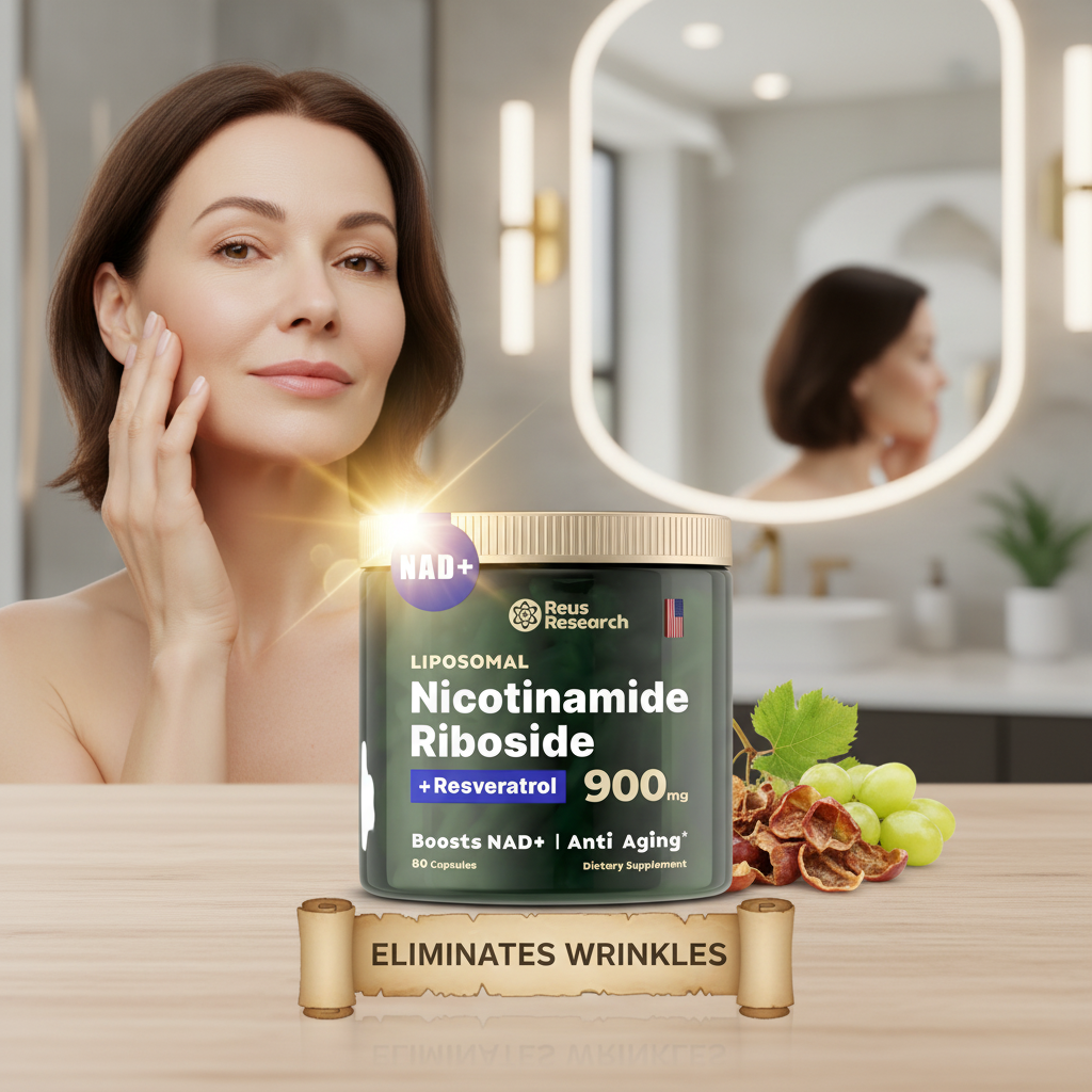 NAD+Suplemento - Nicotinamida Liposomal Nucleosuro 900mg Resveratrol Quercetin - Utilizado para Antienvejecimiento, Energía, Enfoque -80 cápsulas