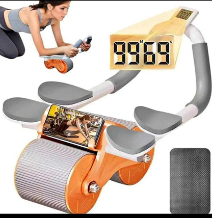 FitnesPro™️ - Rodillo para abdominales + Reloj Temporizador y Esterilla