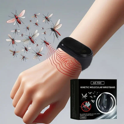 Muñequera Repelente de Mosquitos Electrónica Negra – Diseño Cómodo, Detergente de Insectos, No Tóxico, Unisex para Pesca y Actividades al Aire Libre | Portátil Físico