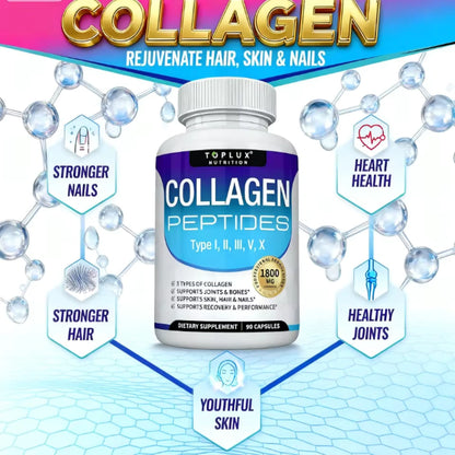 Toplux - Colágeno de 5 PEPTIDOS, cuida tu piel, articulaciones y tu salud integral