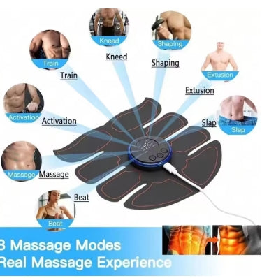 Carga inalámbrica EMS USB ABS abdominal entrenamiento muscular tonificador cuerpo Fitness dispositivo de entrenamiento de cadera chip de forma neutra