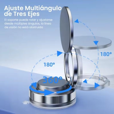 Soporte magnético para teléfono de coche Rotación plegable de 360 ° con ventosa fuerte universal para iPhone Samsung Xiaomi Soporte para teléfono para conducción y escritorio