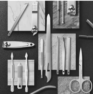 Kit de manicura y pedicura profesional, 19 piezas.