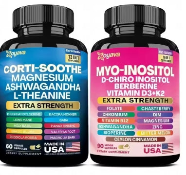 Cortisol + Inositol, apoyo diario contra el estrés y para la energía, 60+90 cápsulas
