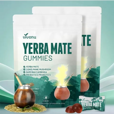 Gomitas de yerba mate probióticas Vivonu: ricas en multivitaminas, suplemento esencial para viajes saludables, 60 cápsulas, 2 años de vida útil, gomitas naturales caseras para la salud intestinal,