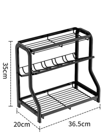 Organizador de estante de 3 niveles, estante de cocina, organizador de encimera para baño, tocador de cocina, 1 pieza Estante de 3 niveles en ángulo para especias, organizador de cocina para botellas de condimentos