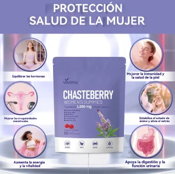 Vivonu Vitex Suplemento de Azazaña para Mujer, Extracto de Sauza 1000 mg, contiene semillas de uva, coenzima Q10 vitamina B12 y otros productos para el equilibrio hormonal para aliviar los calambres menstruales