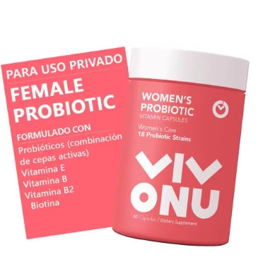 VIVONU Probióticos para la Mujer, Cuidado Diario, Nueva Actualización - Quiérete Más, Múltiples Cepas Probióticas Regulan las Actividades Diarias Normales, Cuídate, 60 Cápsulas Vegetales, Cuidado Diario Multicepas, Pro