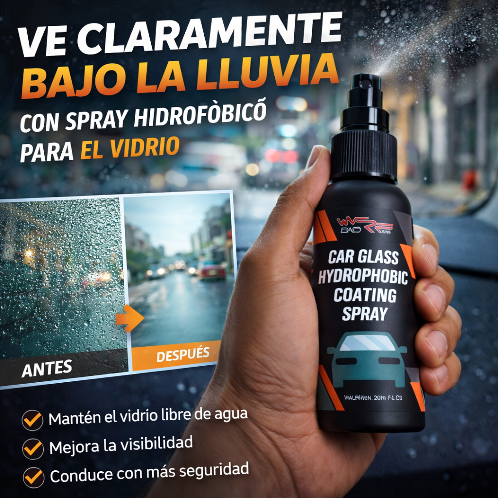 Pack de 2 Spray de revestimiento hidrofóbico antiniebla para vidrios de automóvil