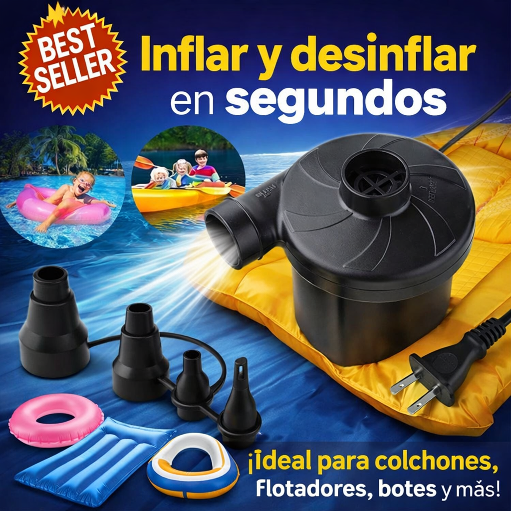 Bomba de aire eléctrica portátil - para inflar y desinflar artículos inflables.