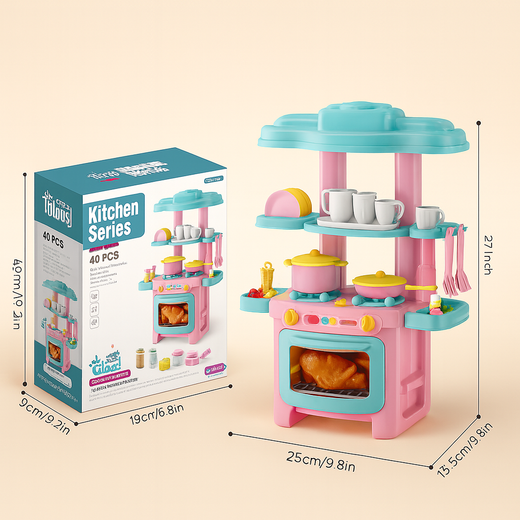 🍳 SET DE JUGUETES DE COCINA MINIATURA 48 PIEZAS – DIVERSIÓN, IMAGINACIÓN Y APRENDIZAJE PARA LOS PEQUEÑOS CHEFS 👧🧑‍🍳