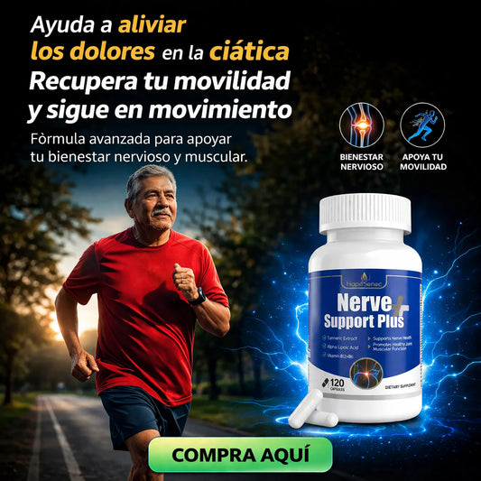 Nerve Support Plus-para ayudar a aliviar dolores en la ciática y recuperar la movilidad.