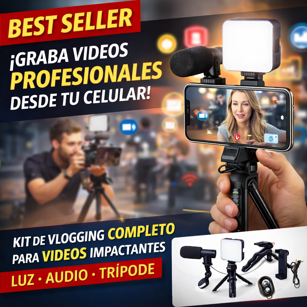 kit de vlogging- para la grabación de video con teléfonos inteligentes