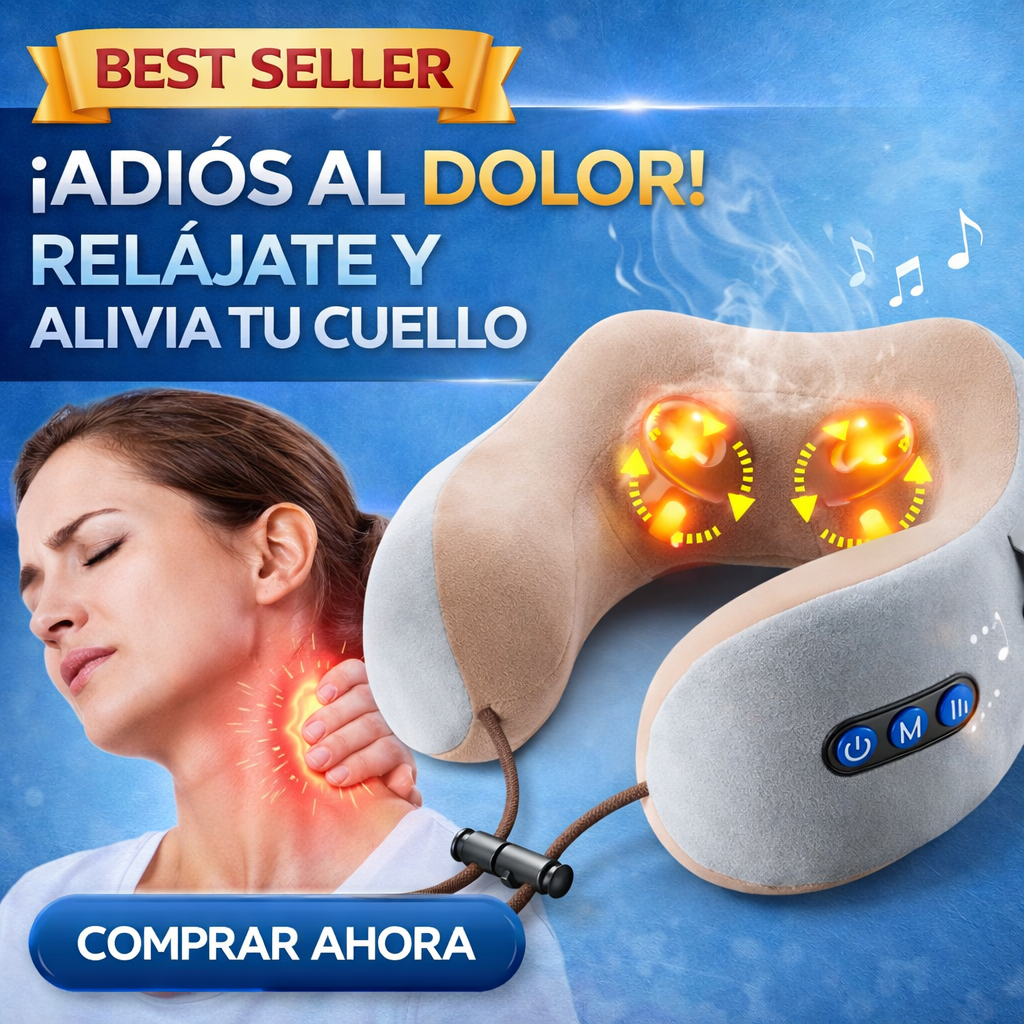 Almohada de masaje  para el cuello, calefacción, vibración, amasado eléctrico