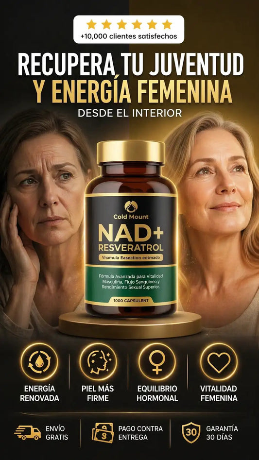 Suplemento NAD+ con Trans Resveratrol - Aumenta los niveles de NAD+, energía y apoyo antienvejecimiento