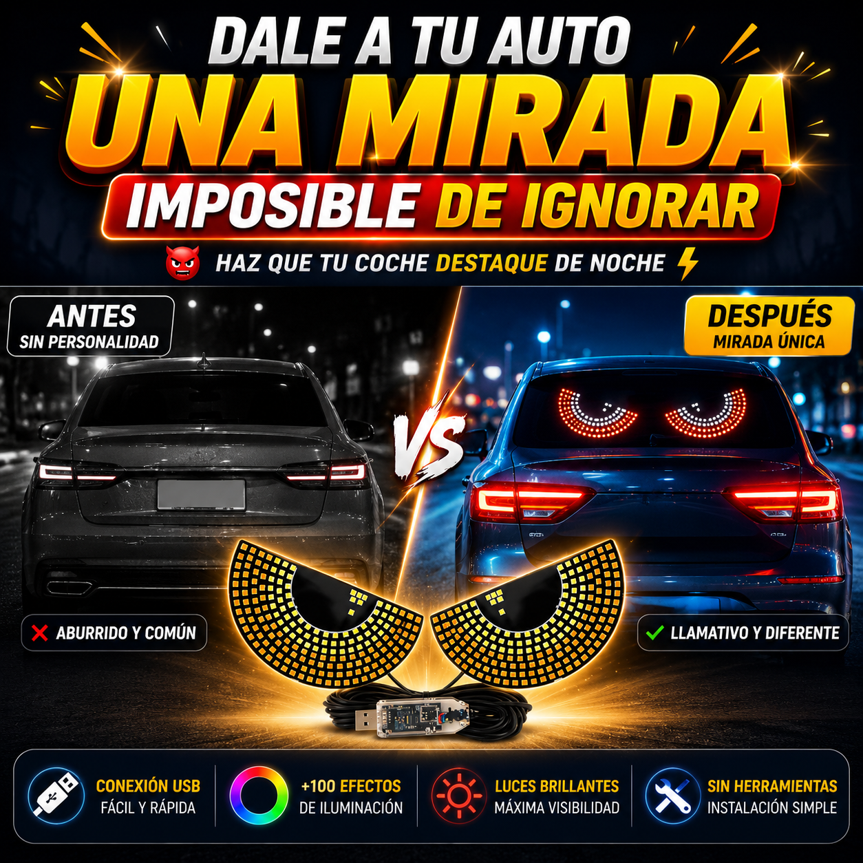 Ojos LED USB para Auto — Dale una mirada única a tu coche