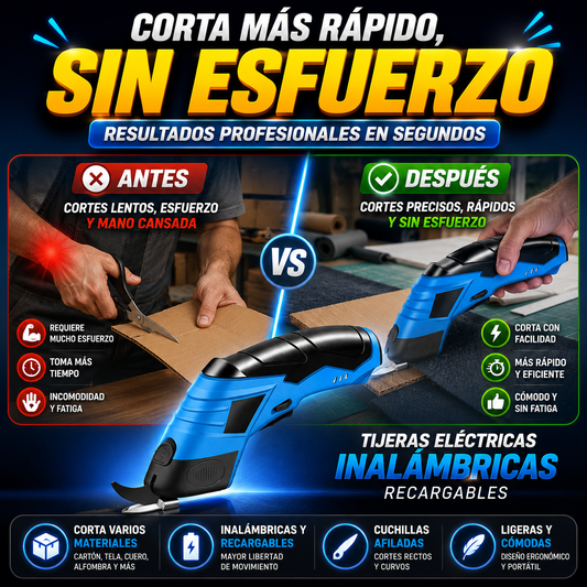 Tijeras Eléctricas Inalámbricas Recargables — Corta materiales con menos esfuerzo