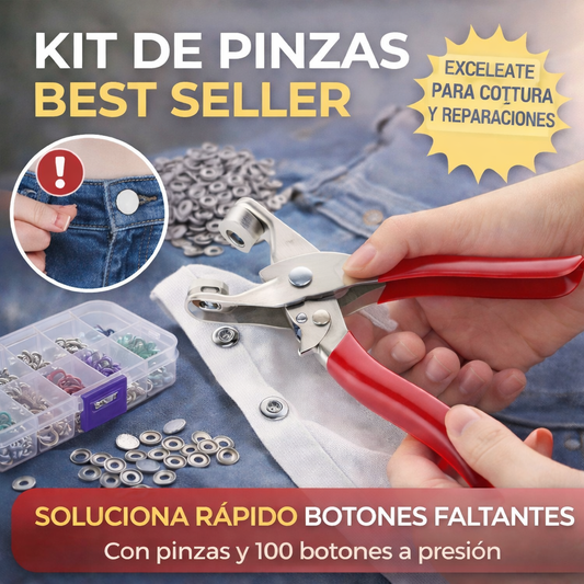 Kit Pinzas con 100 Botones a Presión de cortura