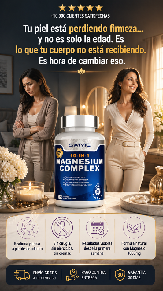 Complejo de Magnesio 1000 mg |Favorece un sueño reparador, la salud de los huesos, los músculos y el sistema inmunitario | 90 cápsulas