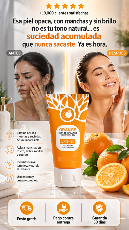 Banzch Orange Exfoliating Gel, Moisturizing Smoothing Peeling Gel, Brightening Exfoliator for Face & Body