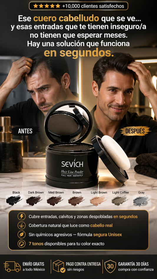Sevich-Polvo de sombra de línea de pelo 4g, maquillaje corrector de pelo, cobertura Natural, producto Unisex para la pérdida de cabello