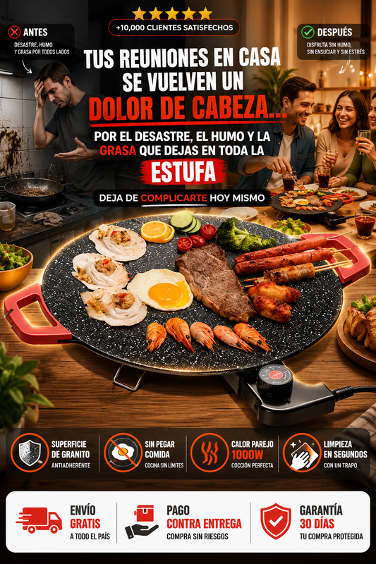 Sarten Electrico Antiadherente Parrilla