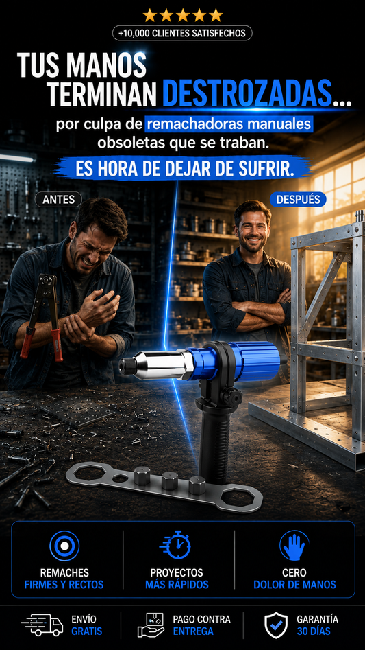 Adaptador remachadora para taladro