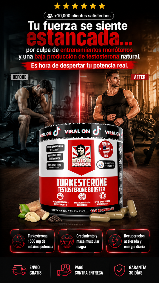 ¡Máxima Potencia y Energía! , Fórmula Avanzada con 1500mg de Turkesterona + Tongkat Ali + Vitaminas Esenciales