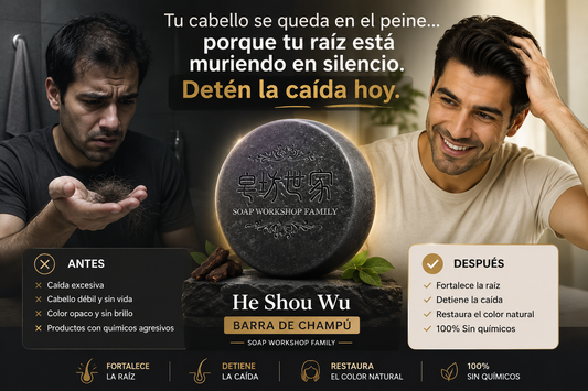 Barra de champú de Polygonum multiflorum diseñada para oscurecer y nutrir el cabello