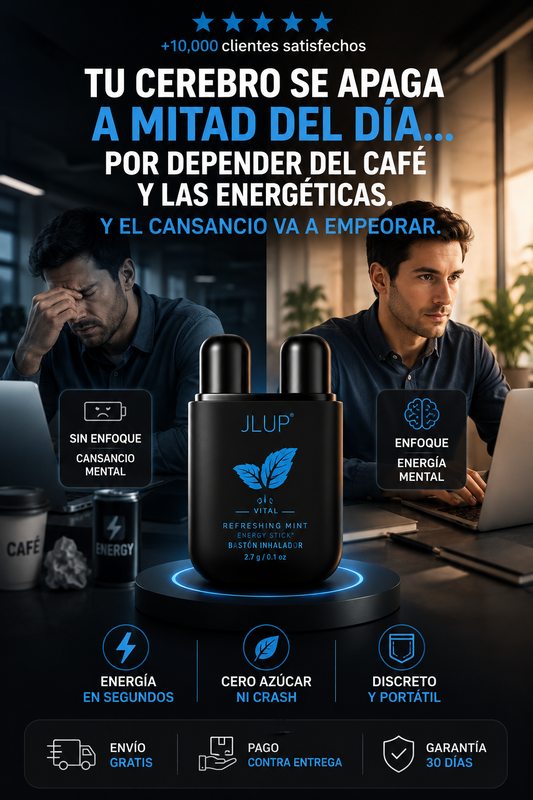 JLUP Vital Refreshing Mint Energy Stick — bastón inhalador de menta refrescante con efecto energizante instantáneo.
