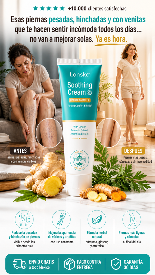 Soothing Cream - Crema ultra calmante para la artritis en hombros, manos y rodillas - Crema nutritiva natural con cúrcuma, ginseng y artemisa - Gel para aliviar el dolor