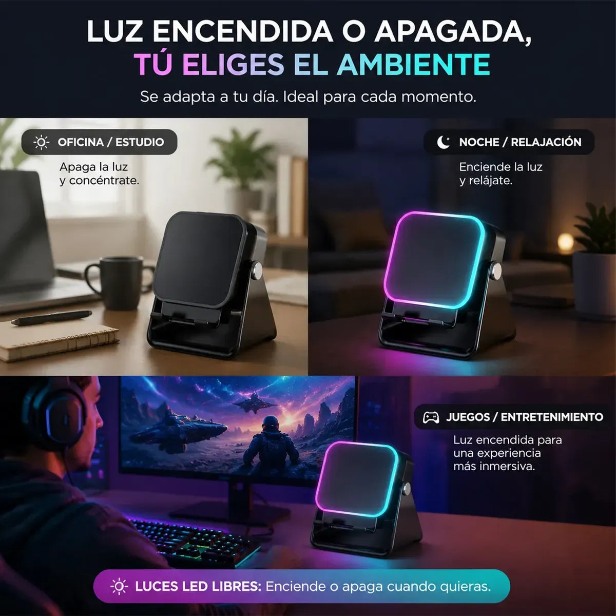 Altavoz Inalámbrico 5 en 1: Cargador de Celular, Soporte Magnético y Sonido por Inducción