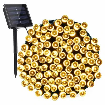 LUCES NAVIDEÑAS CON PANEL SOLAR DE 32 METROS 300 LED