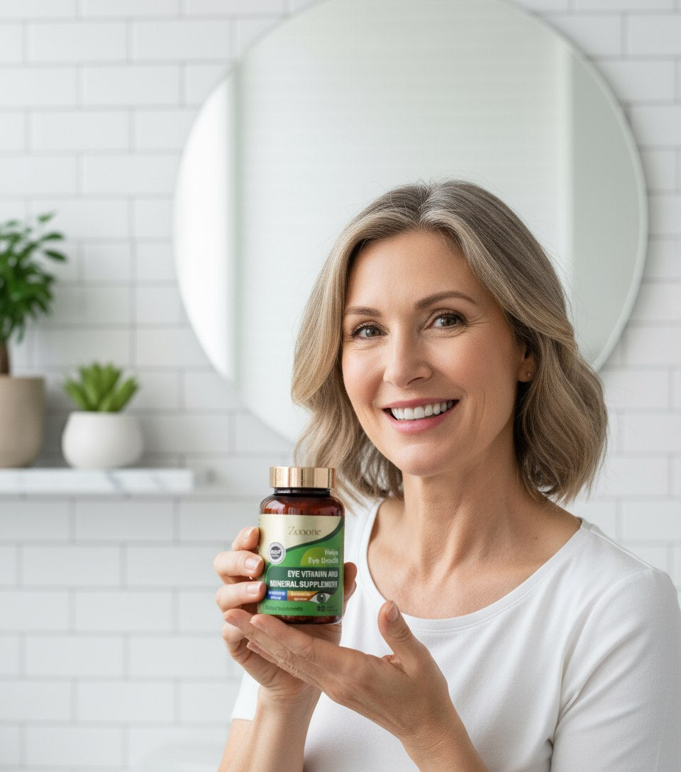 Suplemento Vision+ con luteína y zeaxantina | Protege la retina y reduce la fatiga visual | Potente Antioxidante con Vitaminas C+E + Zinc | Neutraliza los efectos de luz azul | 60 cápsulas vegetales para una salud ocular integral