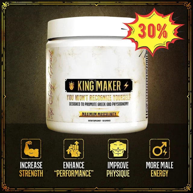 King Maker - Suplemento con Tongkat Ali, Turkesterona, Ecdisterona, Fadogia Agrestis, betarraga roja, maca negra y zinc (13 en 1)