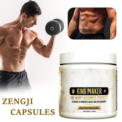 King Maker - Suplemento con Tongkat Ali, Turkesterona, Ecdisterona, Fadogia Agrestis, betarraga roja, maca negra y zinc (13 en 1)
