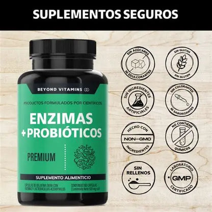 Suplemento Alimenticio Beyond Vitamins Enzimas Digestivas + Probióticos 180 cápsulas