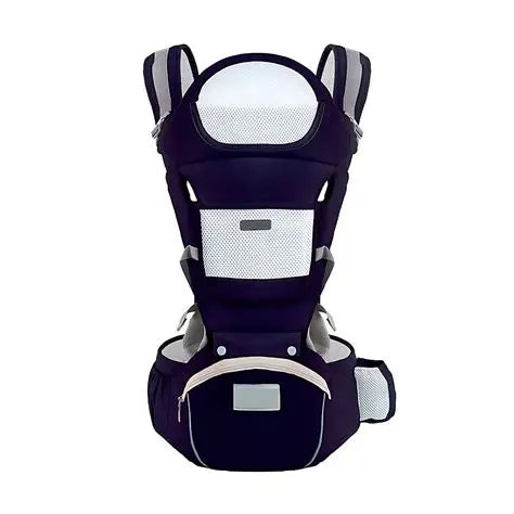 Cangurera Portabebé Raganet Mochila Multifuncional Con Asiento Bebé Color Azul