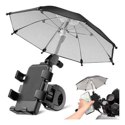 Soporte para teléfono celular de motocicleta con paraguas I Soporte para teléfono celular de bicicleta con paraguas