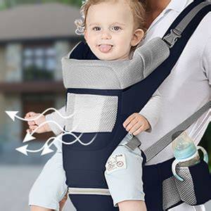 Cangurera Portabebé Raganet Mochila Multifuncional Con Asiento Bebé Color Azul