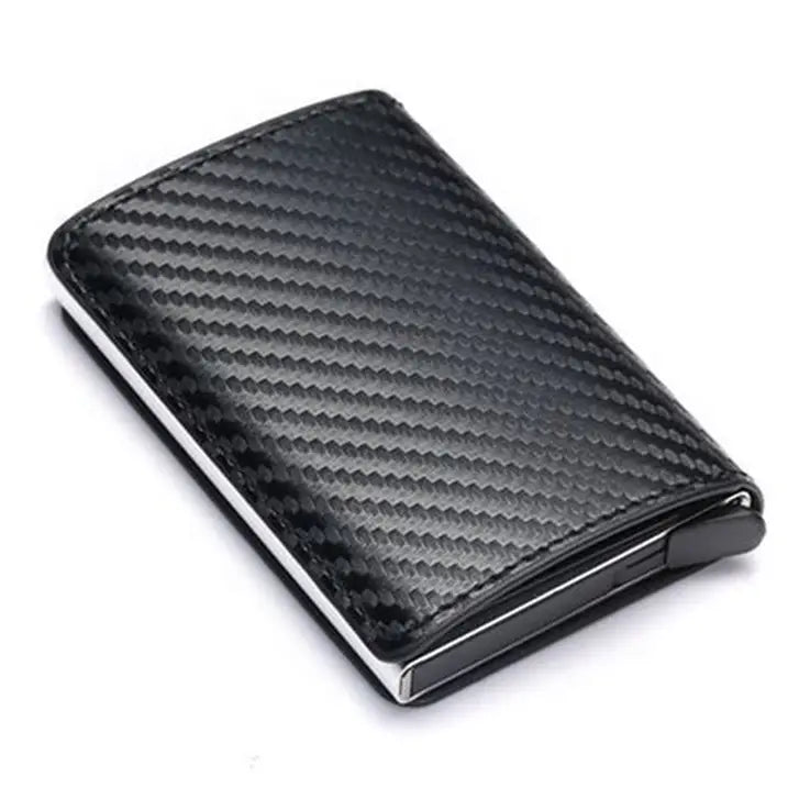 Billetera de fibra de carbono RFID para hombres, billetera antirrobo con tarjeta crédito, clip tarjeta ultradelgada lujo