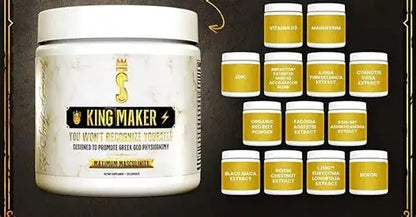 King Maker - Suplemento con Tongkat Ali, Turkesterona, Ecdisterona, Fadogia Agrestis, betarraga roja, maca negra y zinc (13 en 1)