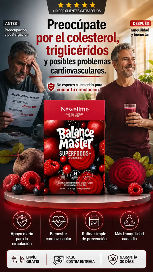 NEWELLME Balance Master Super Reds - Polvo de raíz de remolacha para batidos, hornear y jugos, mezcla de frutas rojas y verduras para energía natural y colorante alimenticio rojo vegano, sabor a bayas